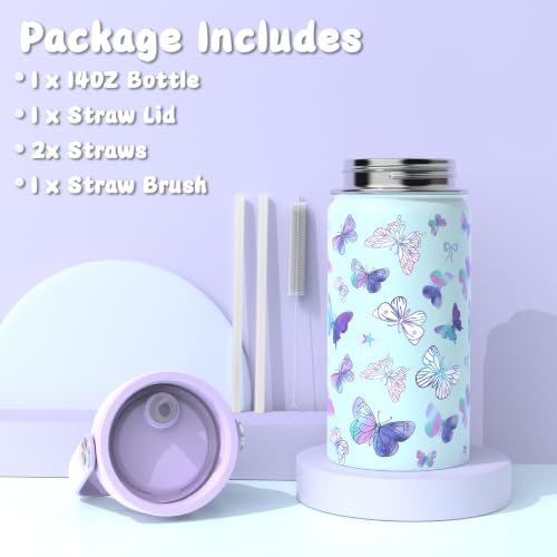 Bento Lunch Box for Kids Adult, Leakproof 3-4 Compartment Bento Box Set with Insulated Food Jar,Water Bottle, Lunch Bag, School Lunch Container for Toddler Teen Girls Boys Ages 3+(Butterfly) - color: Butterfly