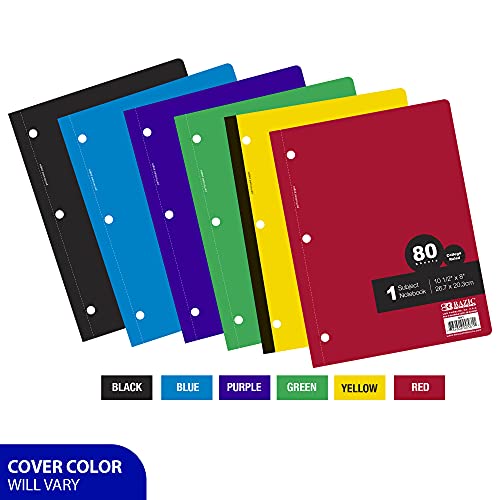 BAZIC PRODUCTS 1-Subject Wireless Notebook, College-Ruled, 80 Ct, 24-Case | 80 college-ruled sheets, flat glue-bound spine, 10.5 x 8 in, No wire to snag - size: 24-Pack