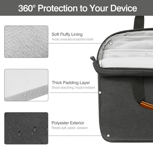 MoKo 9-11 Inch Tablet Sleeve Case, Protective Handle Shoulder Bag | Fits iPad Air 11-inch M4, iPad Pro 11-inch M5/M4, iPad A16, iPad 10th/Air 5/4th 10.9-inch and Tab S8/S9, Black & Gray - color: Black & Gray, size: 9-11 Inch