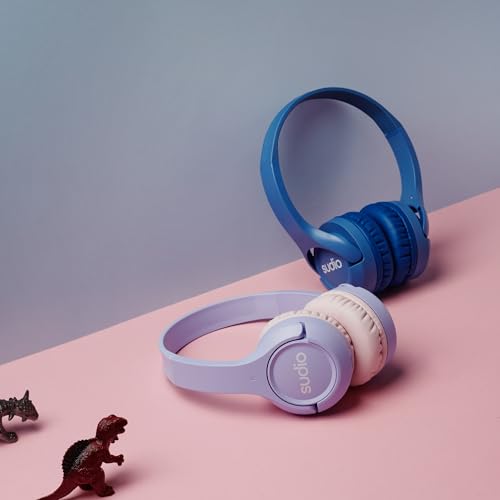 Sudio K1 Kids Wireless Headphones - Safe Volume Limit, Lightweight, Adjustable Fit, Bluetooth 5.0, Long Battery Life, Ideal for Children - Comfortable Over-Ear Design. (Blue)