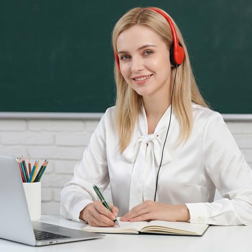 Frienda 48 Pack Classroom Headphones Bulk, Wired School Headsets for Students, Stereo Headphones with 3.5 mm Plug for Classroom, Online Learning, Library(Classic,Navy, Red, Yellow, Purple) - color: Navy, Red, Yellow, Purple, style: Classic