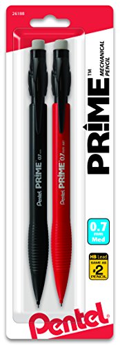 Pentel Prime Mechanical Pencil 0.7Mm Assorted Barrel Colors, Pack of 2 (AX7BP2) - size: 2 Count (Pack of 1)