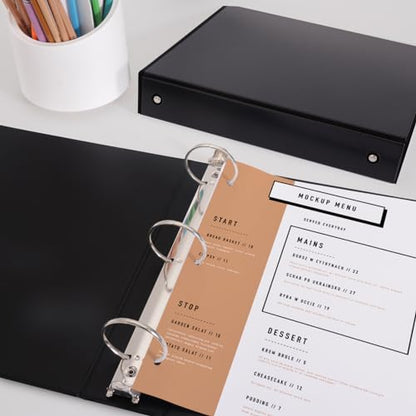 COMIX Sturdy 3 Ring Binder 2 inch with Clear View Cover, 2" Round Ring View Binder, PVC-Free, 450 Sheets Capacity of US Letter Size Paper, Office ＆ School Supplies, Pack of 6 (Black) - color: Black, size: 2 Inch, style: 6 Pack