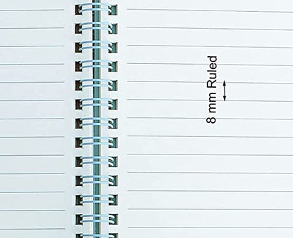 Yansanido Spiral Notebook, 4 Pcs A5 Thick Plastic Hardcover 8mm Ruled 4 Color 80 Sheets -160 Pages Journals for Study and Notes (Light Pink,Light Green,Light Blue,ivory, A5 5.7" x 8.3"-Ruled)