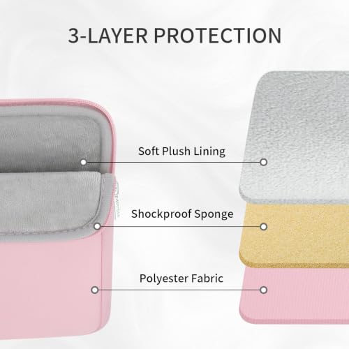 RAINYEAR Laptop Sleeve Case 13.3 Inch, Protective Portable Case with Front Pocket, Briefcase Handbag Laptop Bag Compatible with 13.3-14 Inch Laptop PC, 14 Inch MacBook Pro M5 M4 M3 M2 M1, Light Pink - color: Light Pink, size: 13.3-14 inch