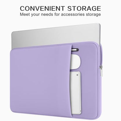 RAINYEAR 13 Inch Laptop Sleeve Compatible with 13.3" MacBook Air/Pro M1 M2 M3 M4 M5 A3449 A3240 A3113 A2681 A2338 Case Cover Bag with Front Pocket Accessories Pouch (Purple) - color: Purple, size: 13"