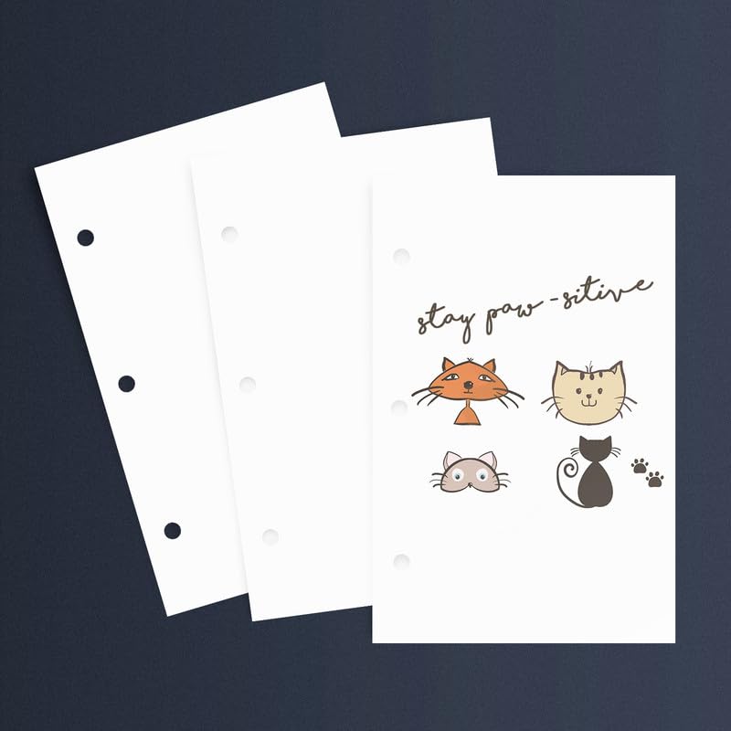 Half Letter Blank Paper, 3 Hole Punched, Bright White 3 Ring Binders and Clipboards Refill – 8.5" x 5.5" – Writing, Copy, Printing – Regular Paper, 24lb Bond/60lb Text/90 GSM – 250 Sheets per Pack