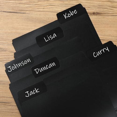 Mr. Pen- Black File Folders Letter Size, 6 Pack | 1/3 Cut Tab & Expandable Design, 24 pcs of Labels, File Folders Black - color: Black, size: 6 per Pack