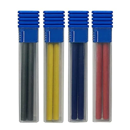 5.6mm Metal Mechanical Pencil Set with Clip Metal Mechanical Clutch Graphite Pencil Lead Pencil and 4pcs Lead For Construction, Draft Drawing, Crafting, Art Sketching (4 colors lead set) - color: 4 colors lead set