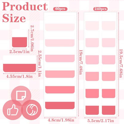 300 Pcs Pink Sticky Index Note Book Tabs, Writable Self-Adhesive Page Tabs, Practical Book Flags for Page Marking, File Classification, Daily Reading Sorting Needs, Essential Study Accessories
