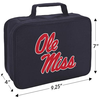Campus Lab University of Mississippi Primary Logo Insulated Soft Sided Lunch Box - Reusable Lunch Bag For School Office Work, BPA Free, Navy - color: University of Mississippi
