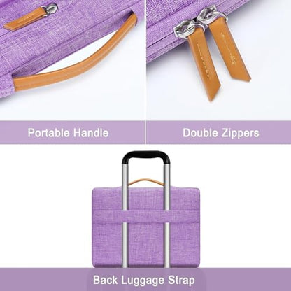 MOSISO 360 Protective Laptop Case 16 inch, 15-15.6 inch Laptop Sleeve Compatible with MacBook Pro 16, HP Acer Dell Lenovo ASUS, Side Open Carrying Case with 4 Zipper Pockets&Handle, Lilac - color: Lilac, size: 16 inch