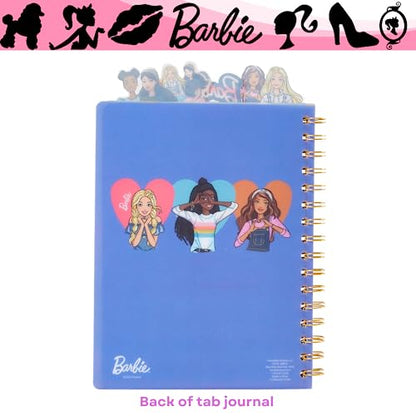 Barbie Tab Journal Notebook, Spiral Bound, 96 Lined Pages, 8 x 7 inches, Purple - style: Barbie