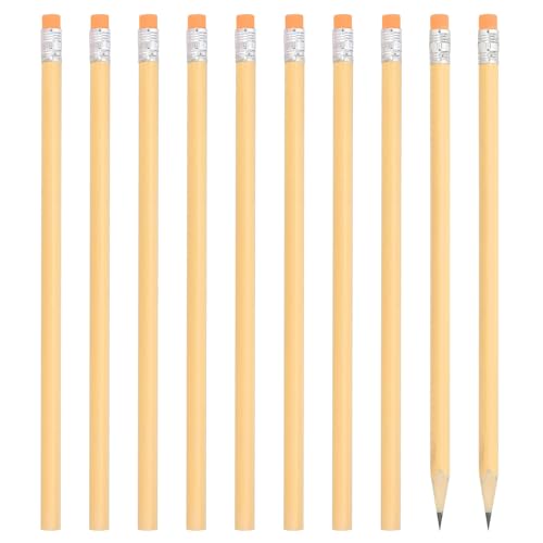 PATIKIL Round Pencils, 48 Pack HB Graphite Pencils with Eraser Wood Pencils Cute Pencil for Classroom Teacher Office Supplies, Orange - color: Orange