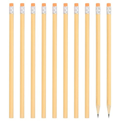 PATIKIL Round Pencils, 48 Pack HB Graphite Pencils with Eraser Wood Pencils Cute Pencil for Classroom Teacher Office Supplies, Orange - color: Orange