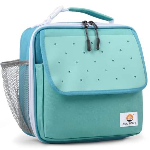 CaCTOUR Lunch Box Kids,Fun Color Lunch Box for Boys,Large Soft Cooler Lunch Bag for Kids,Back to School Thermal Insulated Lunch Tote Bag for School Daycare Outdoor (Teal) - color: Teal