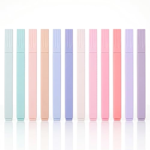 24Pcs No Bleed Highlighters, Bible Markers No Bleed Through, Colorful Aesthetic Bulk Highlighters forJournaling, Underlining, Fast Dry, Chisel Tip(12 Colors)
