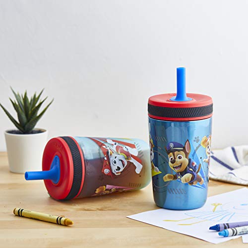Zak Designs PAW Patrol Kelso Tumbler Set, Leak-Proof Screw-On Lid with Straw, Bundle for Kids Includes Plastic and Stainless Steel Cups with Additional Sipper (Paw Patrol- 3pc) - color: Paw Patrol, size: 3 Piece Set (Pack of 1)