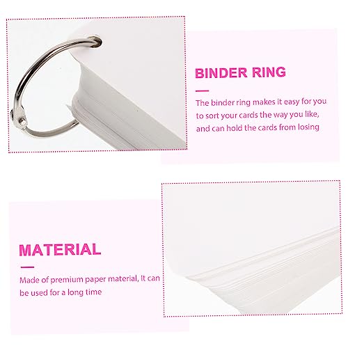 Diy Flash Cards Blank Index Cards Ring Study Notecards for School Note Pad Binder - size: 7.80X7.80X0.01CM
