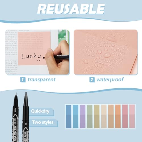 Jutom 39 Pcs Aesthetic Book Annotation Kit Highlighter with Case Bag Gel Pen Transparent Sticky Note Taking Bible Supplies(Light Blue,Cute Style) - color: Light Blue, style: Cute Style