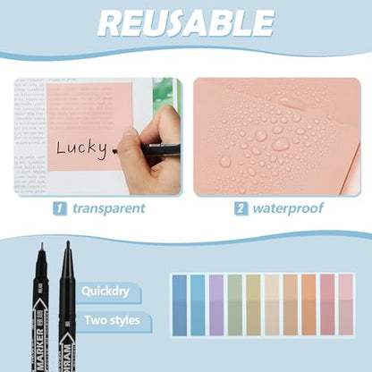 Jutom 39 Pcs Aesthetic Book Annotation Kit Highlighter with Case Bag Gel Pen Transparent Sticky Note Taking Bible Supplies(Light Blue,Cute Style) - color: Light Blue, style: Cute Style