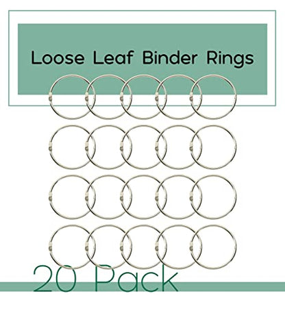 Mr. Pen- Loose Leaf Binder Book Rings, 2 Inch, 20 Pack | Metal Binder Rings for Index Cards, Keychains, School, Home, Office, Silver - color: Silver, size: 2", 20 Pack