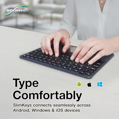 BoxWave Keyboard Compatible with TCL NXTPAPER 11 Plus (11.5 in) - SlimKeys Bluetooth Keyboard with Trackpad, Portable Slim TouchPad - Jet Black