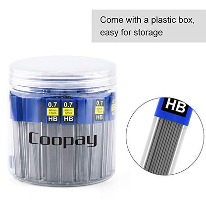 Coopay 960 Pieces Lead Refills 0.7 mm HB Break Resistant Mechanical Pencil Refills, 12 Pack Per Tube, 80 Tubes(0.7 mm) - style: 0.7 mm