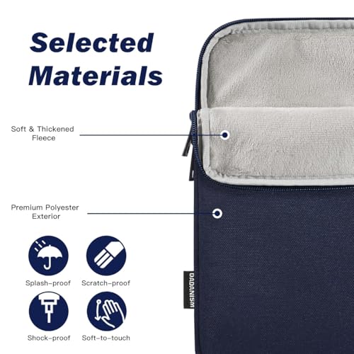 Dadanism 9-11 Inch Tablet Sleeve Bag Carrying Case for iPad (A16) 11th Gen 11", iPad 10th Gen 10.9" Air 5/4, iPad Air/Pro 11", iPad 9/8/7th 10.2", Galaxy Tab A11+ Plus 11"/S9 FE, Tab M11 11", Indigo - color: Dark Blue, size: 9-11 inch