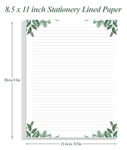 Stationery Lined Paper, Letter Size Unpunched Ruled Filler Paper, 100Sheets/200Pages Loose-Leaf Line, 100gsm, 8.5'' x 11'', Leaf - size: 100 Sheets, style: Unpunched
