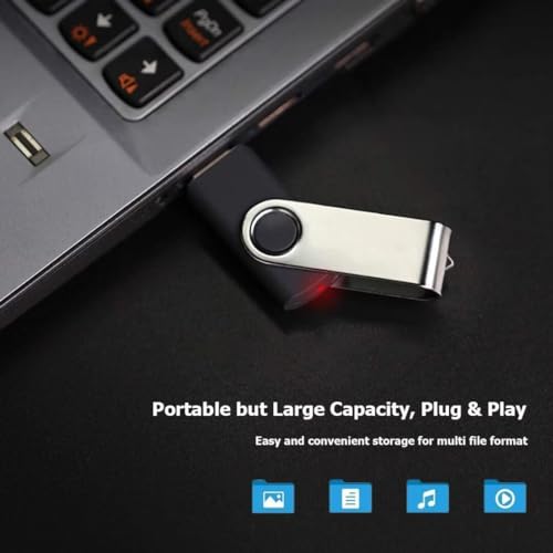 USB Flash Drive 2G 20 Pack Bulk USB 2.0 Flash Drives Thumb Drive Swivel Memory Stick Jump Drive Pen Drive Zip Drive - color: Black