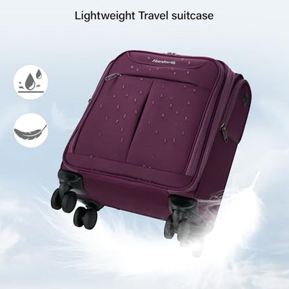Hanke Underseat Carry On Luggage with Wheels, Lightweight Small Suitcase Airline Approved 16 Inch Softside Personal Item Travel Bag for Women Men, Compact Under Seat Luggage with Spinner Wheels,Purple - color: Purple