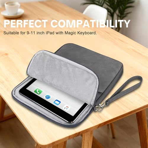 Lacdo Tablet Sleeve Case for 11 inch iPad A16, 11 Inch IPad Air M4 M3 M2, 11" iPad Pro M5 M4, 10.9 inch ipad/IPad Air, 10.2" iPad, 11" Samsung Galaxy Tab A9+, Ipad Sleeve Fit Magic Keyboard, Dark Gray - color: Dark Gray, size: 9-11 Inch
