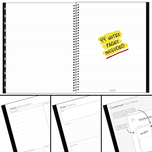 Five Star Planner 2026-2027 Weekly & Monthly Academic 12-Month July-June Advance Student Planner + Study App, 8-1/2" x 11", Black (CAW65905) - color: Black, size: Letter (8.5 x 11 inches), style: 2026-2027