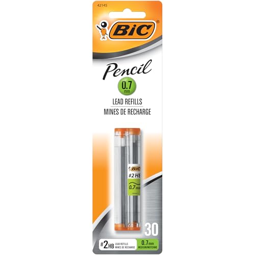BIC Pencil Lead Refills, Medium Point (0.7mm), 30ct (L730P1),Black - size: 30 Count (Pack of 1), style: Medium Point