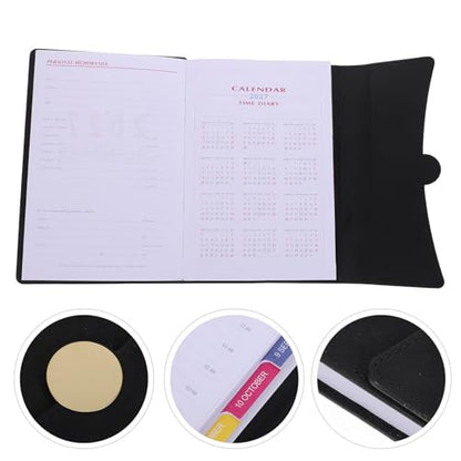 Lurrose 2027 A5 Academic Planner Weekly Monthly Schedule Organizer with Multi-purpose Layout in Faux Leather Cover Portable Calendar Notebook for Professionals and Students