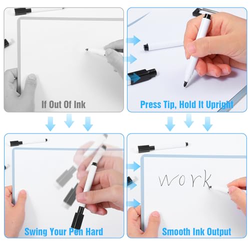 200 PCS Fine Point Tip Magnet Pens Black Dry Erase Markers with Eraser Cap Mini White Board Markers Dry Erasable Marker for Office School Supplies
