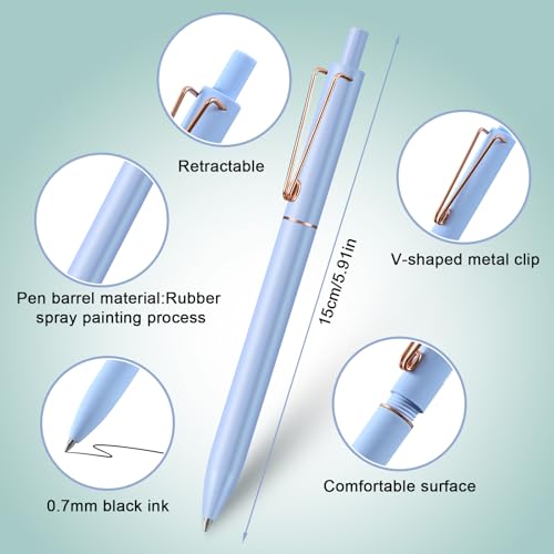 Gel Pens,0.7mm Quick Dry Black Ink Pens, Medium Fine Point Smooth Writing Pens, Cute Office School Supplies Gifts for Women, Pack of 6 (6)