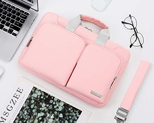 Lacdo 360° Protective Laptop Shoulder Bag for 13 inch MacBook Air M5 A3449 (2026), M4 A3240 2025, M3 A3113, M2 A2681, M1 A2337 A2179 A1932, 13 inch MacBook Neo A18 Pro A3404 (2026) Computer Bag, Pink - color: Pink, size: 13-13.3 Inches