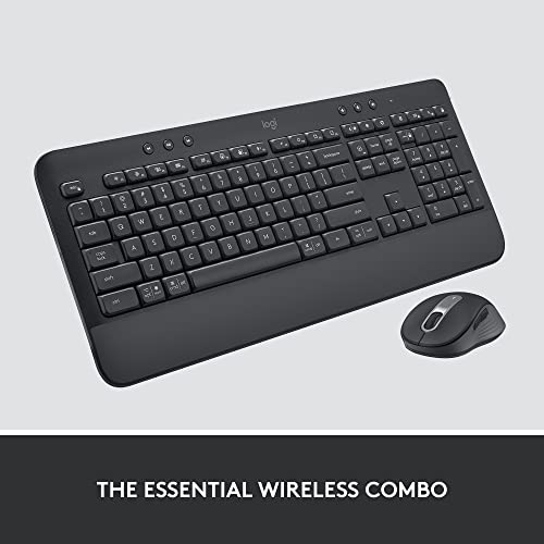 Logitech Signature MK650 Combo for Business Keyboard and Mouse - Graphite | Logi Bolt, Bluetooth, SmartWheel, globally certified, Windows, Mac, Chrome, Linux compatible, designed for business - color: Graphite, style: Combo w. Small Mouse
