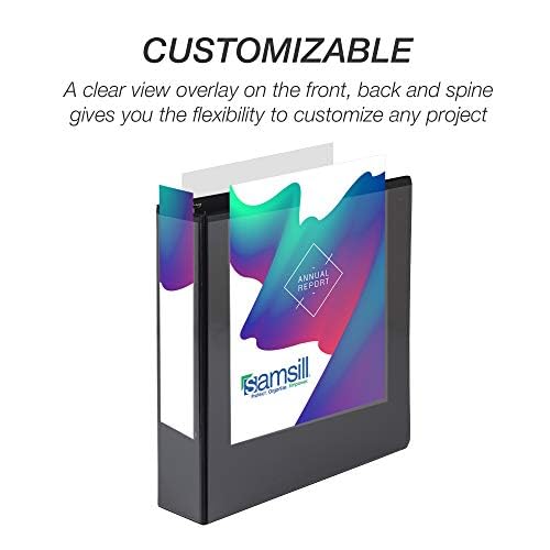 Samsill 4 Pack Durable 2 Inch 3 Ring Binders, Round Ring, Clear View Cover for Presentations, Black - color: Black, size: 2-Inch