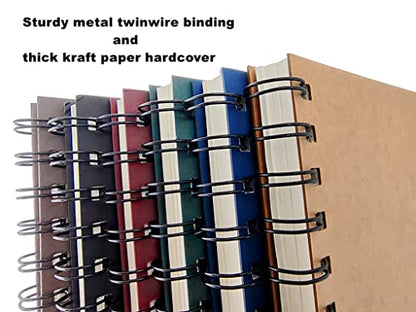 ALIMITOPIA Spiral Notebook Journal,College Ruled Thick Paper Hardcover Wirebound Notepad Diary Memo Sketch Note Book for School Office Business Supplies,100gsm Thick Inner Paper,A5 Size(8.3X5.7") & 80 - color: Coffee
