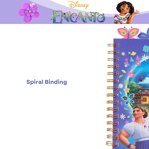 Disney Encanto Tab Journal Notebook, Spiral Bound, 96 Lined Pages, 8 x 7 inches, Purple - style: Encantto
