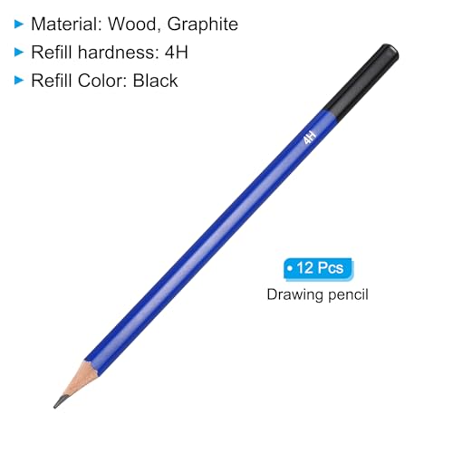 PATIKIL 4H Drawing Pencils for Sketching, 12PCS Sketch Pencils for Drawing Art Pencils Graphite Wood Pre-sharpened for Drawing Sketching Artists, 4H Pencils - size: 1 Count (Pack of 1), style: 4H