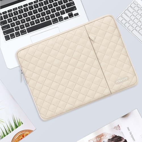 MOSISO Laptop Case 16 inch, 15-15.6 inch Laptop Sleeve Compatible with MacBook Pro 16, HP Dell Acer ASUS Lenovo Notebook, Square Quilted Vertical Computer Bag with Pocket&Small Case, Sand - color: Sand, size: 16 inch