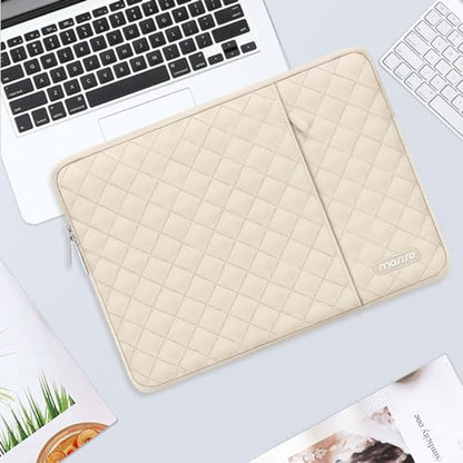 MOSISO Laptop Case 13 inch, 13 inch Laptop Sleeve Compatible with MacBook Air M4 M3 M2 M1 2025-2018/Pro M2 M1 2025-2016, Square Quilted Vertical Computer Bag with Pocket&Small Case, Sand - color: Sand, size: 13 inch