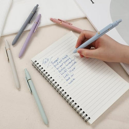 FIOVER Gel Pens, 6pcs Blue Ink Medium Point 0.7mm Smooth Writing Pens with Comfort Grip, Aesthetic Ballpoint for Journaling School Office Supplies, Gifts for Women Men (6PCS Blue Ink) - color: 6PCS Blue Ink