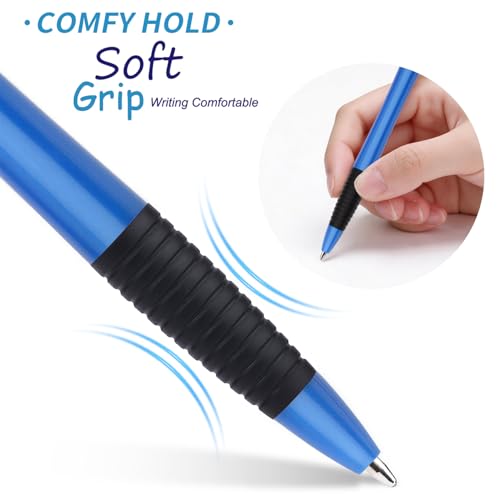 Pens Bulk, 60 Pack Gripped Slimster Ballpoint Pens Black Ink | 1.0mm Smooth Writing No Bleed No Skip, Click Pens with Comfort Grip for Teachers, Students, Servers, School & Office Use - style: Classic