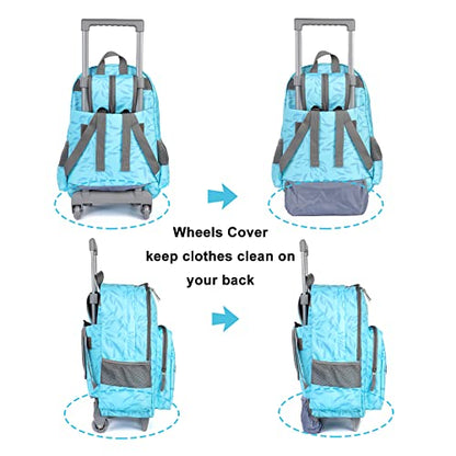 Tilami Rolling Backpack 18 inch Double Handle with Lunch Bag Wheeled Kids Backpack for Girls and Boys, Koala - color: Koala