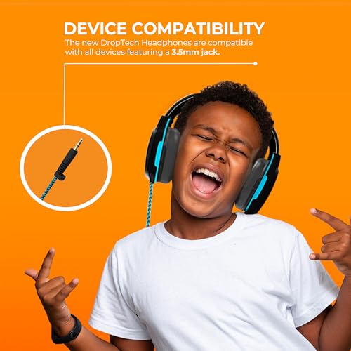 Gumdrop DropTech On-Ear Wired Headphones No Mic | 3.5 mm - Long Tangle Free Chew-Proof Cord - Rugged Reliable Drop Tested and Comfortable for Kids K-12 Students Classroom and School Use - size: New DropTech Headphones (Black) Single Unit